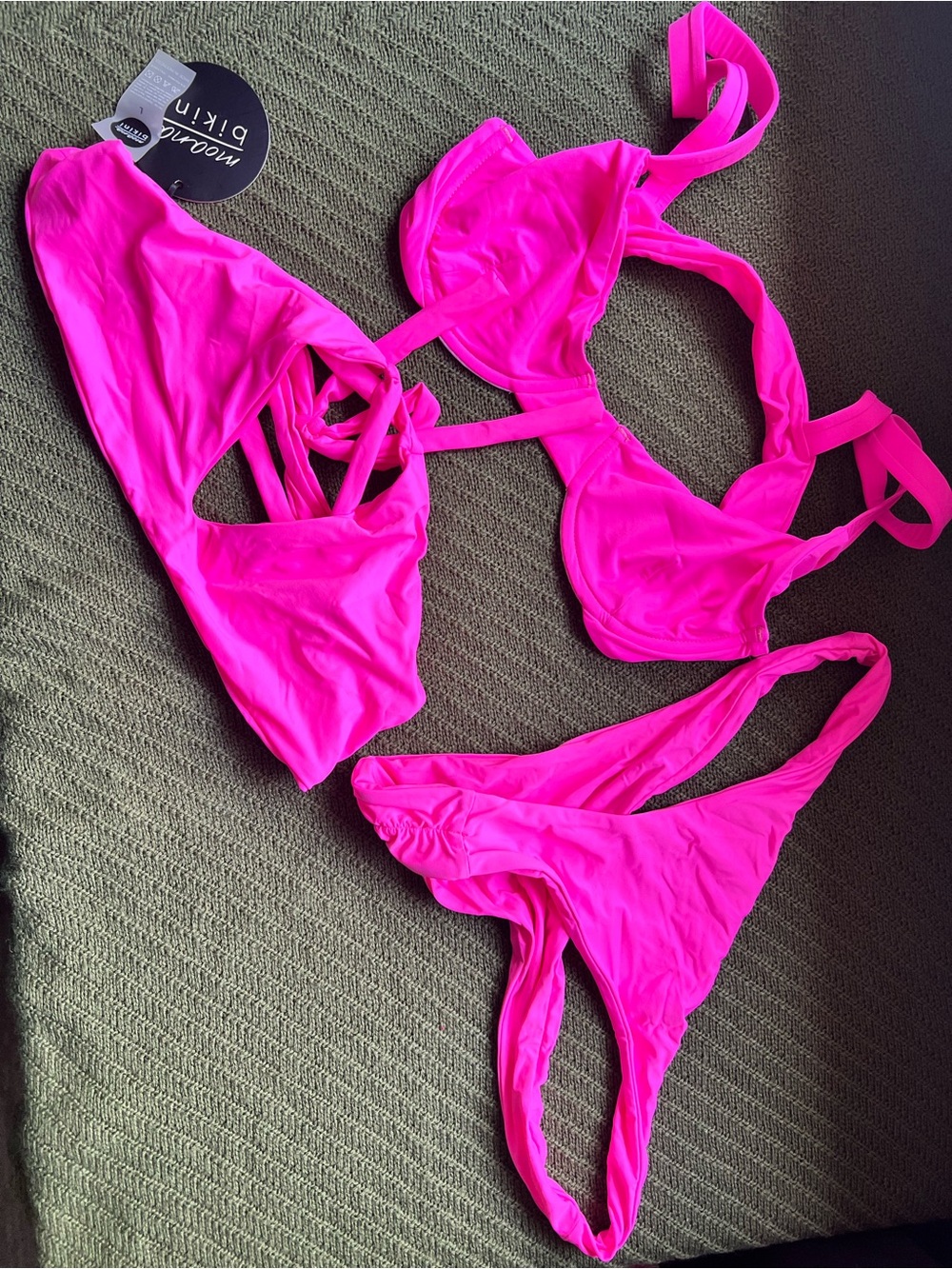 moana bikini Bright Hot Pink One-Piece Swim - Picture 6 of 6